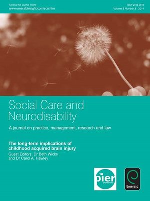 cover image of Social Care and Neurodisability, Volume 5, Issue 3
